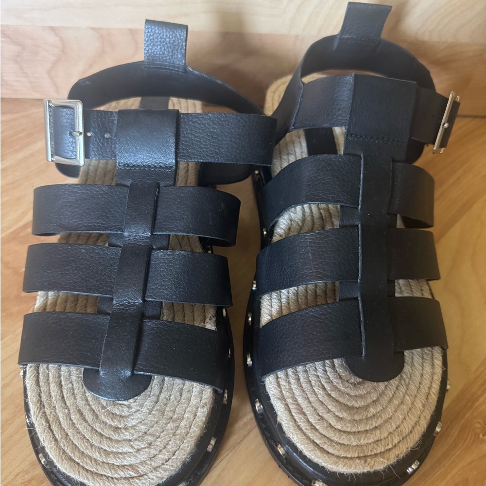ASOS Black Sandals with Woven Detail